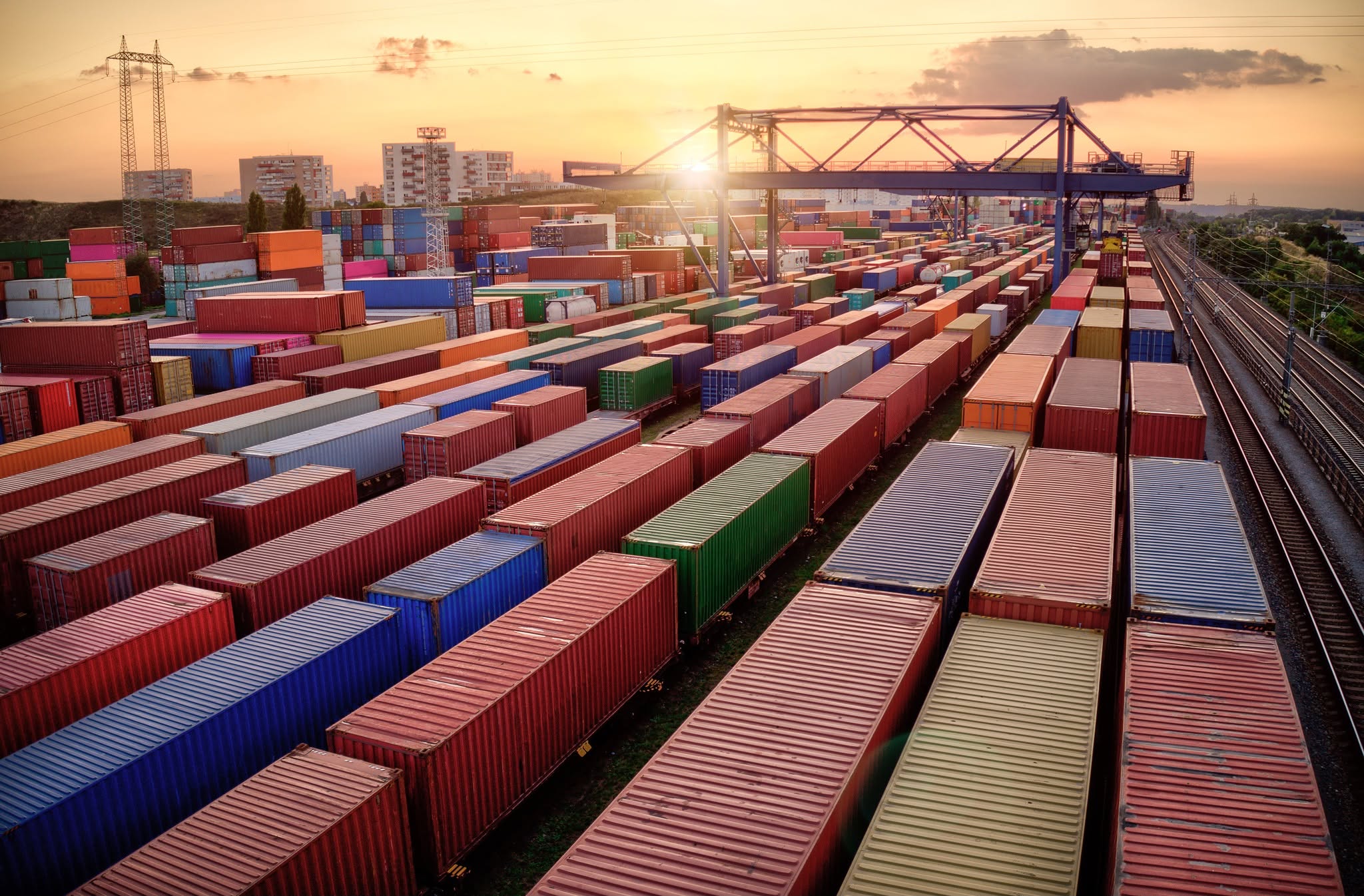 Container terminal at sunset, from Rush Hour’s Facebook cover